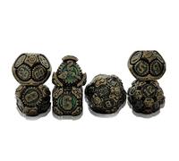 Geakeeper Construct D&D Dice, Metal DND Dice Set, 7Pcs Polyhedral Dragon Metallic D&D Dice with Gift Case for Dungeons and Dragon Game, RPG Role Playing Table Game Gifts (Rolling green)