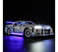 GEAMENT LED Light Kit Compatible with LEGO 2 Fast 2 Furious Nissan Skyline GT-R (R34) Car Building Blocks Model - Lighting set for Technic 42210 (Model Set Not Included)