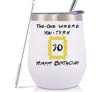 GEANHIL 30th Birthday Gifts for Sister,Best Friends,Women,Boss,Girlfriend,Wife,Daughter,Co-worker,Nurse-Turning Thirty-Friends TV Show-12oz Tumbler Coffee Mug Cup-THE ONE WHERE YOU TURN 30