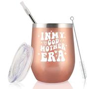 GEANHIL In My Godmother Era-Godmother Proposal Gifts for Best Friends Sister BFF Women-Christmas Mothers Day Gift,Baby Presents Shower,New God-mother Keepsake-12oz Rose Golden Tumbler Coffee Cup Mug
