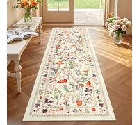 Geanup Runner Rugs for Hallway 60×180cm, Beige Washable Kitchen Carpet Runner Non-Slip, Fairytale Mushroom Hall Carpet Floor Mat for Entryway Kids Bedroom Laundry Living Room Non Shedding