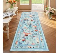 Geanup Runner Rugs for Hallway 60×180cm, Blue Washable Kitchen Carpet Runner Non-Slip, Fairytale Fox Hall Carpet Floor Mat for Entryway Kids Bedroom Laundry Living Room Non Shedding