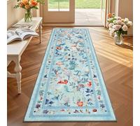 Geanup Runner Rugs for Hallway 60×180cm, Blue Washable Kitchen Carpet Runner Non-Slip, Fairytale Mushroom Hall Carpet Floor Mat for Entryway Kids Bedroom Laundry Living Room Non Shedding