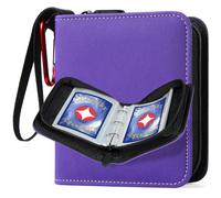 GEAoffice Mini Card Binder 2-Pocket, Super Lightweight Small Collectible Trading Card Albums for 80 Cards, 1 Pocket Top Loading Binder for TCG, MTG, Yugioh, Gifts for Girls, Purple