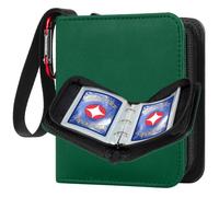 GEAoffice Mini Size Card Binder 1 Pocket, 80 Pockets Small Trading Card Album Book with 40 Removable Sleeves, 80 Top Loading Pockets Binder for TCG, MTG, Sports&Game Cards, Green