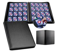 GEAoffice Trading Card Binder 16 Pockets, Premium Large 1000 Card Binder Holds 1000+ Cards, Side Loading Card Collection Binder Album Folder for YuGiOh, MTG, TCG, Game Card & Sport Cards, Carbon Black