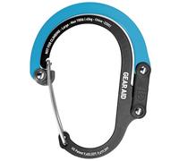 GEAR AID HEROCLIP Carabiner Clip and Hook (Large) for Camping, Backpack, Organization, and Garage, Black & Blue