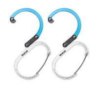 GEAR AID HEROCLIP Carabiner Clip and Hook (Large) for Camping, Backpack, Organization, and Garage, Blue Steel, 2 Pack