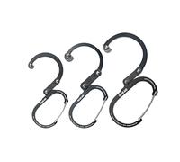 GEAR AID HEROCLIP Carabiner Clip and Hook (Large, Medium, Small) for Camping, Backpack, Suitcases, Purse and Garage Organization, Stealth Black, Variety Size 3 Pack