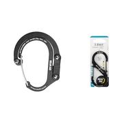 GEAR AID HEROCLIP Carabiner Clip and Hook (Small) for Purse, Stroller, and Backpack, Stealth Black & Nite IZE LSB4-11-R3 S-Biner Slide Lock Carabiner, Black, #4