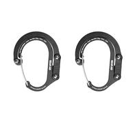 Gear AID HEROCLIP Carabiner Clip and Hook (Small) for Purse, Stroller, and Backpack, Stealth Black (Pack of 2)