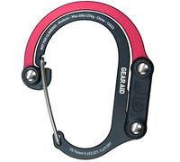 GEAR AID HEROCLIP Carabiner Gear Clip and Hook (Medium) for Camping, Backpack, Suitcases and Garage Organization, (Black & Red, M)