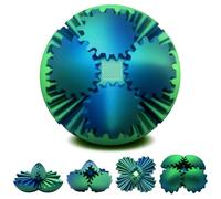 Gear Ball,3D Printed Gearsphere Fidget Toy,Sensory Toys for Stress and Anxiety Relief,Suitable for Autism and ADHD Fidget Gear Ball,Stocking Stuffers for Adults & Kids Gift(Forest Green, 3.1 Inch)