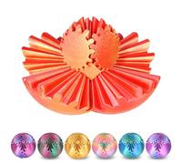 Gear Ball Fidget Toys Steampunk Gear Sphere 3D Printed Sensory Desk Fidget Stress Relief for Kids Teens Adults Birthday Stocking Filler Easter Basket Filler(Sunset Red,8 cm)