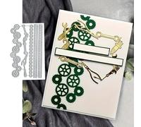 Gear Border Metal Die Cuts,Merry Christmas Squqre Frame Cutting Dies Cut Stencils DIY Scrapbooking Decorative Embossing Paper Party Wedding Card Making