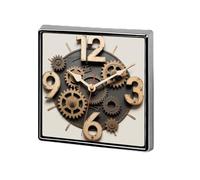 Gear Clock Button Pin Metal Square Badge for Clothes Bags - Enamel Style Lapel Brooch Steampunk Gift