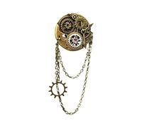 Gear Clock Hanging Chain Brooch Suit Pin, Shirt Studs, Lapel Pin Accessories Women Men Chain Tassels Brooch Pins Jewelry Hanging Suit