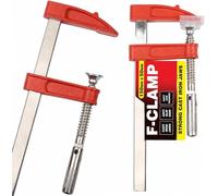 Gear Gem Heavy Duty F-Clamp 150mm x 50mm with Strong Cast Iron Jaws & Anti-Slip Grip Handle, Steel Bar Woodworking Clamp for DIY, Welding, Carpentry, Building & Workshop Use, (4PCS)