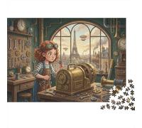 Gear Girl's Dream 1000 Piece Jigsaw Puzzle,Impossible Challenge,Adults & Kids 14+,Home Wall Decor Steampunk,Educational Toy,Premium Cardboard,Gift Idea,Stress Relief 38x26cm