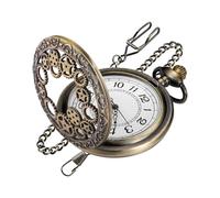 Gear Hollow Pattern Pocket Watch White Roman Numeral Scale Quartz Pocket Watches for Men with Chain, CF-new68