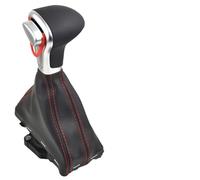 Gear Knob Cover Replacement for A3 8P A4 B8 A5 Q5 A6 C6 Car Leather Chrome Gear Shift Knob Gearbox Handle Stick Rod Lever 4G1713139 Gear Shift Knob((Grey) Red line)((Black) Red line)