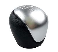 Gear Knob Cover Replacement for Kia for Forte for Soul for Touring for I30 Car Styling Leather Gear Shift Knob Lever Shifter Head Gear Shift Knob(Black)(Matte Silver)