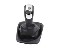 Gear Knob Cover Set, Chrome and Black Plastic, 5/6 Speed, for Skoda Octavia 2 2004-2013, Easy Installation, Ergonomic Design for Enhanced Driving Control(6-speed)