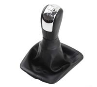 Gear Knob Cover Set, Chrome and Black Plastic, 5/6 Speed, for Skoda Octavia 2 2004-2013, Easy Installation, Ergonomic Design for Enhanced Driving Control(5-speed)