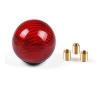 Gear Knob Universal Car Gear Shift Knob Shifter Lever Round Ball Shape Real Carbon Fiber(Red)