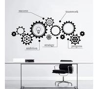 Gear Mechanism Removable Wall Sticker Engineering Vinyl Engraving Teamwork Office Poster Room Decor Fashion Mural