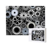 Gear Metal Rendering Technology Digital Art,500 Pieces Wooden Jigsaw Family Game Jigsaw Puzzles for Adults Teens Home Decor