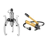 Gear Puller Bearing Puller Hub Puller Tool, Split Type Hydraulic Puller Set with Manual Pump, 2 Jaw 3 Jaw Combo & Long Hose, Heavy Duty Separate Puller for Workshop Use
