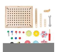 Gear Puzzle Toys, Wooden Kids Spinner Gears Table Game, Portable Educational Learning Toy for Home Daycare Centers Kindergarten