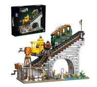 Gear Railway Building Block Set - 1987PCS Steam Train Bricks Kit with Hand-Crank Track, City Railway Model for Adult Car Lovers, Mechanical Model for Adults, Home Decor, Creative Gift for Boy Man