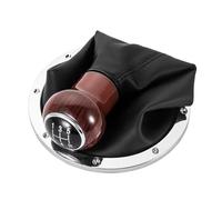 Gear Shift Knob 5 Speed PU Leather Chrome Frame Wooden Grain Car Gear Shift Knob Boot Lever Gaiter for Pointer for Saveiro for Parati 2004-2010 Gear Stick Cover Head