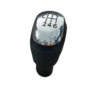 Gear Shift Knob for Clio 4 IV MK4 5/6 Speed Gear Shift Knob Manual Stick Head Shifter Lever Handle Car Interior Replacement Shifts Head Gears(Chrome 6 Speed)