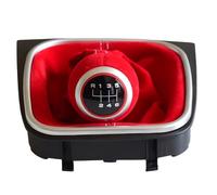 Gear Shift Knob For VW For Golf 5 6 MK5 MK6 R32 GTI 04-09 Red Suede Leather Manual 5 6 Speed Gear Shift Knob With Gaiter Boot Gear knob(6 SPeed-Red)