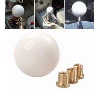 Gear Shift Knob Handle with White Acrylic Ball and Steel Adapters M8 1 25 M10 1 5 M10 1 25 Fits Manual Transmission Vehicles for Toyota and Others