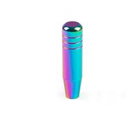 Gear Shift Knob Universal Aluminum Gear Shift Knob Racing Car 13CM Manual Transmission Shifter Lever Knob with Three Adapters Gear Stick Cover Head(Neo Chrome)