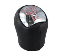 Gear Shift Knob with Ergonomic Grip Design, Long Lasting Plastic and Leather Construction, Bright Silver Cover Replacement for Megane, for Clio II, for Twingo, (Red)