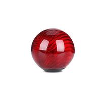 Gear Shift Lever Knob Car Gear Shift Knob Head Shifter Lever Aluminum Round Ball Shape Carbon Fiber Universal(Red Carbon Fiber)