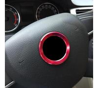 Gear Shift Panel Trim Car Sticker Car Steering Wheel Panel Circle Cover Sticker For Skoda For Octavia A5 A7 For Fabia For Rapid For Yeti For Superb Car Centre Console Panel Trim(Red)
