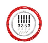 gear shifter compatible bicycle gear lever cable set featuring heat resistant alloy steel and triple layer protective design for enhanced durability (Red)