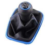 Gear Stick Knob for VW 2003-2008 for Golf 4 IV for MK4 for GTI for R32 for Bora for Jetta MT 5/6 Speed Gear Shift Knob Gaitor Boot PU Leather(6 Speed Blue)
