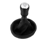Gear Stick Knob for VW for Transporter for Multivan for Caravelle for T5 2003 2004 2005 2006 2007 2008 2009 2010 Car 6 Speed Gear Stick Shift Knob Leather Boot(Silver 5 Speed)