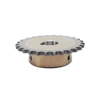 Gear teeth spiral bevel gear 1pcs 23/24T 06B Precision Industrial Drive Sprocket Wheel Steel Chain Gear Bore 12 14 15 16 17 18 19-32mm(18mm (keyway 6mm)-24 Teeth)