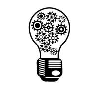 Gear Vinyl Wall Decal Light Bulb Motivational Decor Office Style Stickers Teamwork Quotes Wall Decor for Office Room Small - 30x52cm