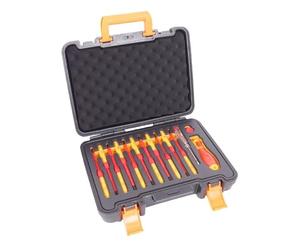 Gear4Garage 13pc VDE Screwdriver Set 1000V Insulated Electrician Screwdriver Set Interchangeable Blade Kit Flat 3.0 4.0 5.5 6.5mm Phillips PH1 PH2 Locking Handle Electrical Tools