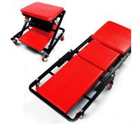 GEAR4GARAGE 2-in-1 Workshop Creeper Board & Seat - Heavy Duty Foldable Mechanic Trolley with Wheels & Padded Comfort