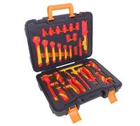 Gear4Garage 26pc Insulated Tool Kit Electrician Tool Set 3/8 Drive Socket Set Ratchet Extension Bar Pliers Combination and Diagonal Electrical Tools Kit 7 8 10 12 14 15 17 19mm